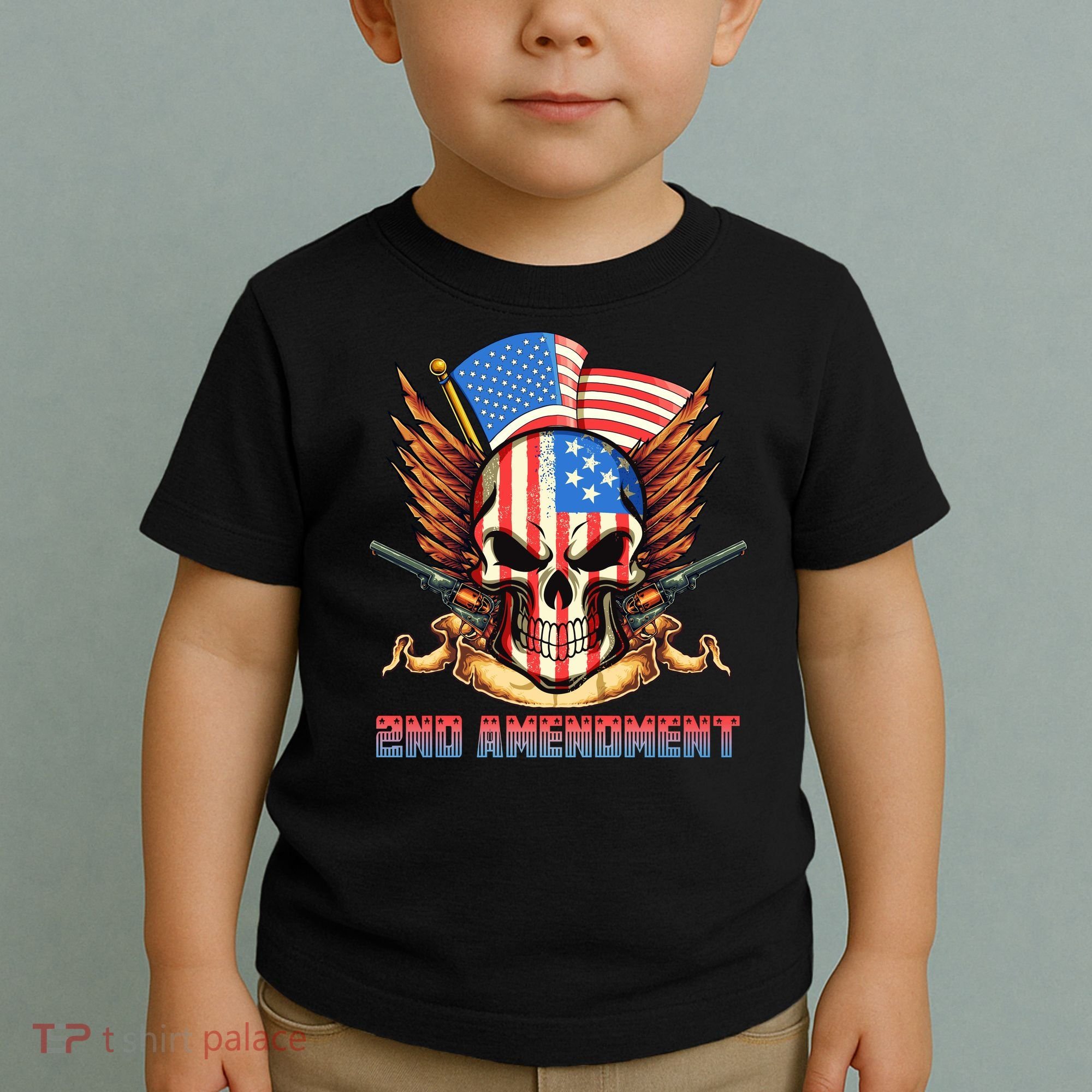 2nd Amendment USA Patriotic Skull Toddler T-Shirt