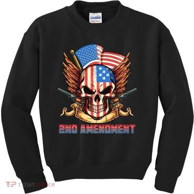 2nd Amendment USA Patriotic Skull Kids Sweatshirt