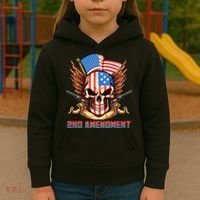 2nd Amendment USA Patriotic Skull Kids Hoodie thumb 3