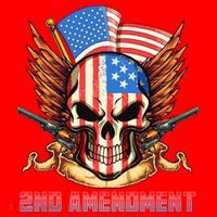 2nd Amendment USA Patriotic Skull Santa Hat thumb 1
