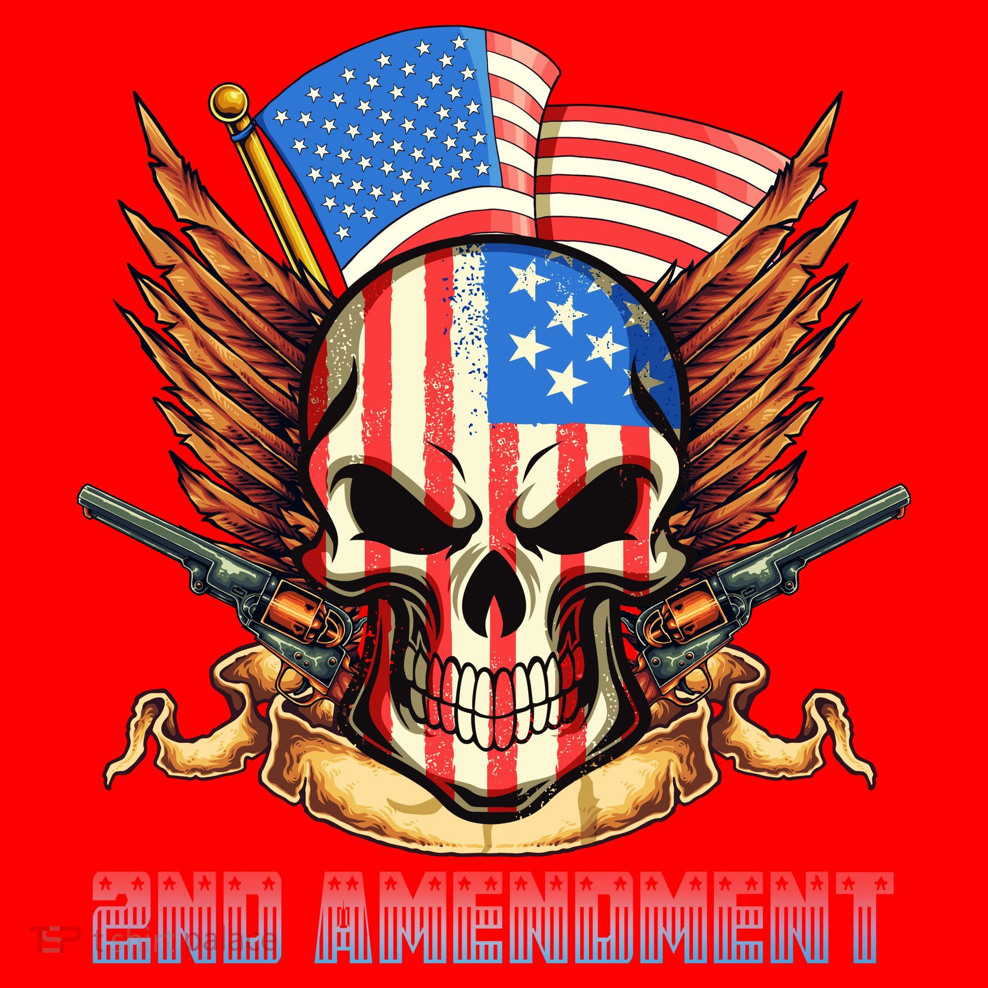 2nd Amendment USA Patriotic Skull Santa Hat