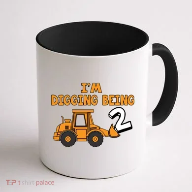 2nd Birthday I'm Digging Being Two Coffee Mug back