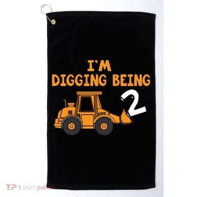 2nd Birthday I'm Digging Being Two Golf Towel