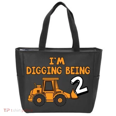 2nd Birthday I'm Digging Being Two Tote Bag