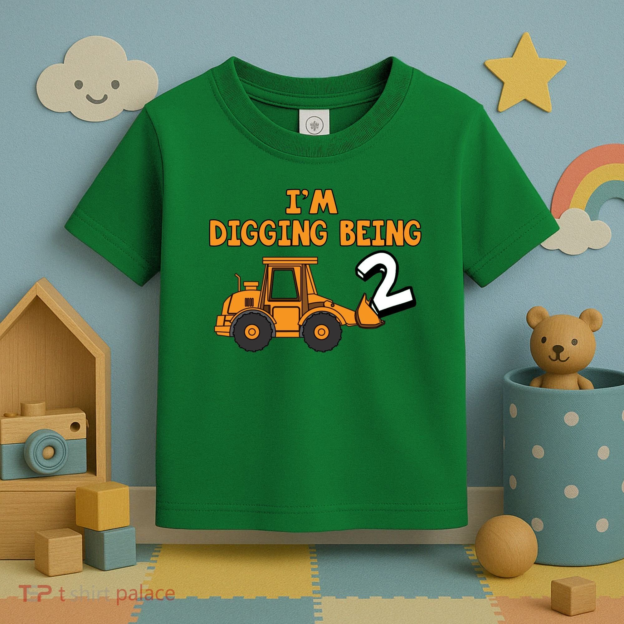 2nd Birthday I'm Digging Being Two Toddler T-Shirt