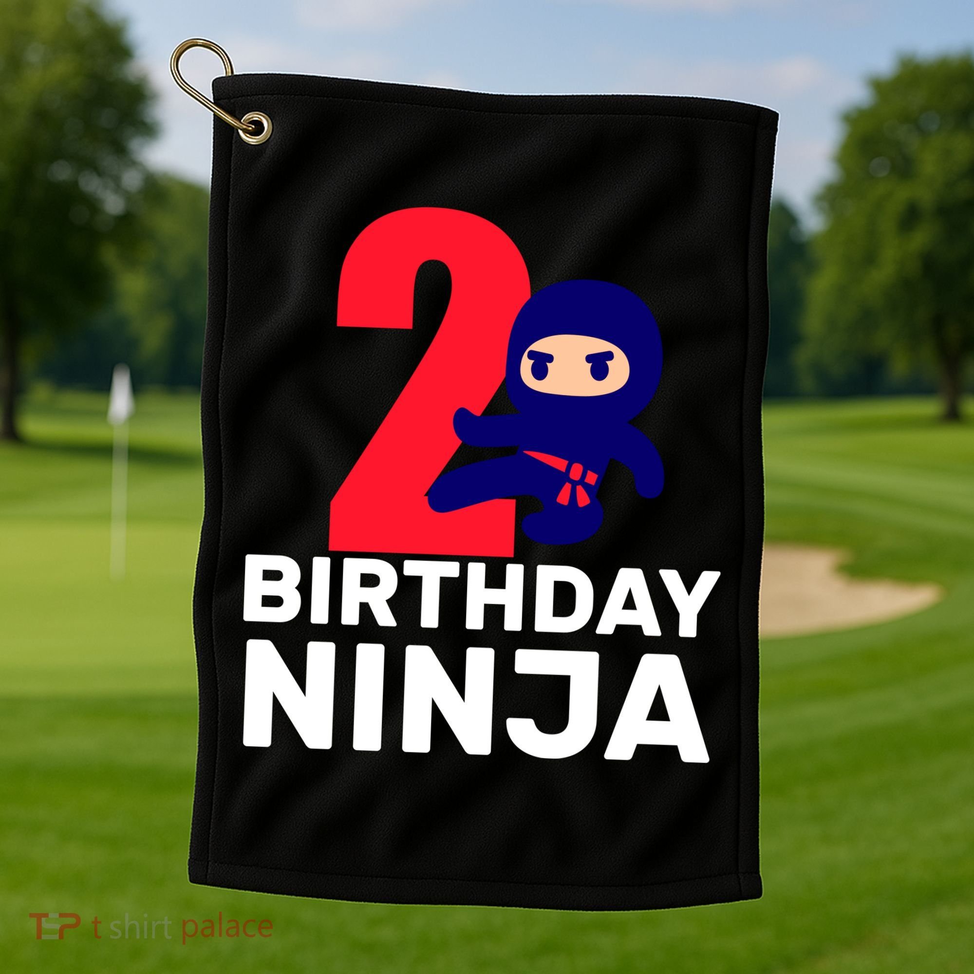 2nd Birthday Ninja  Golf Towel
