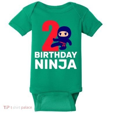2nd Birthday Ninja  Baby Bodysuit