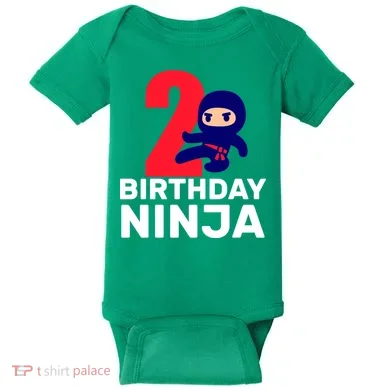 2nd Birthday Ninja  Baby Bodysuit