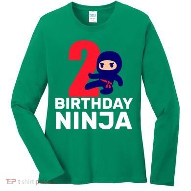 2nd Birthday Ninja  Women's Long Sleeve Shirt