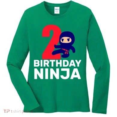 2nd Birthday Ninja  Women's Long Sleeve Shirt