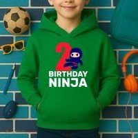 2nd Birthday Ninja  Kids Hoodie thumb 2