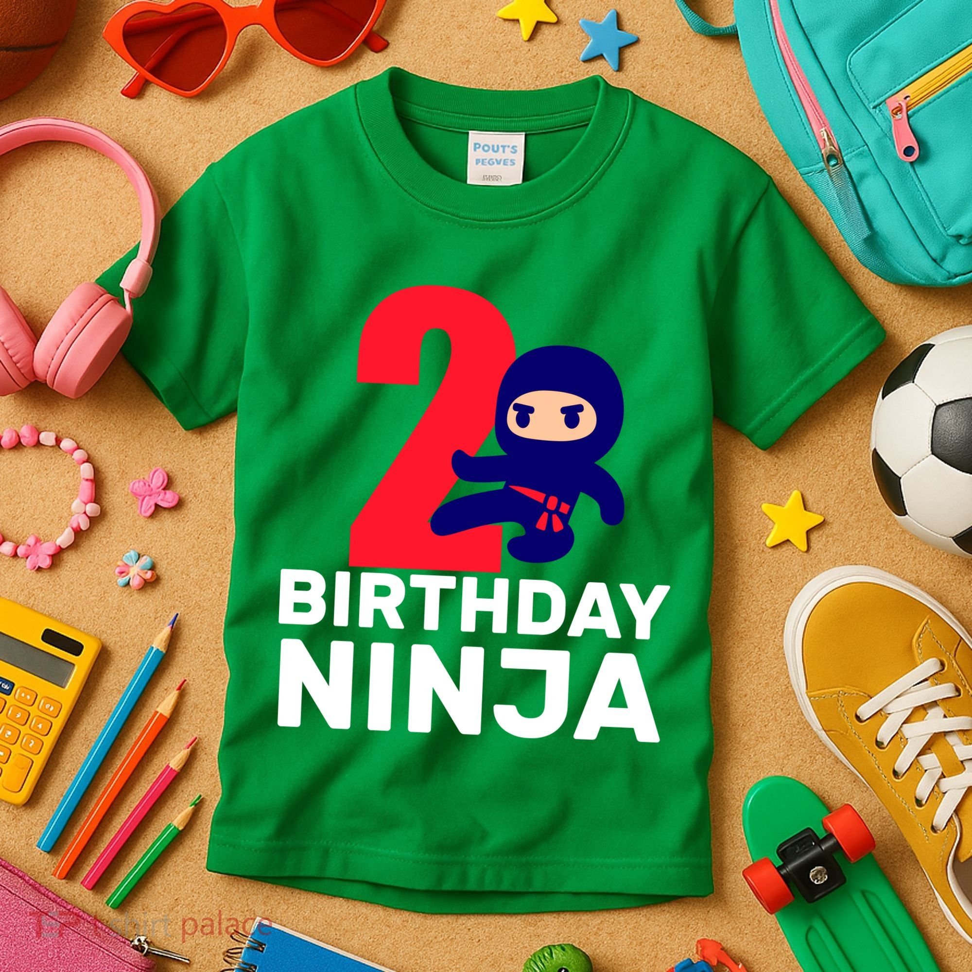 2nd Birthday Ninja  Kids T-Shirt