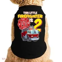 2nd Birthday This Little Firefighter Is Two Doggie Tank thumb 0