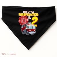 2nd Birthday This Little Firefighter Is Two USA-Made Doggie Bandana thumb 0