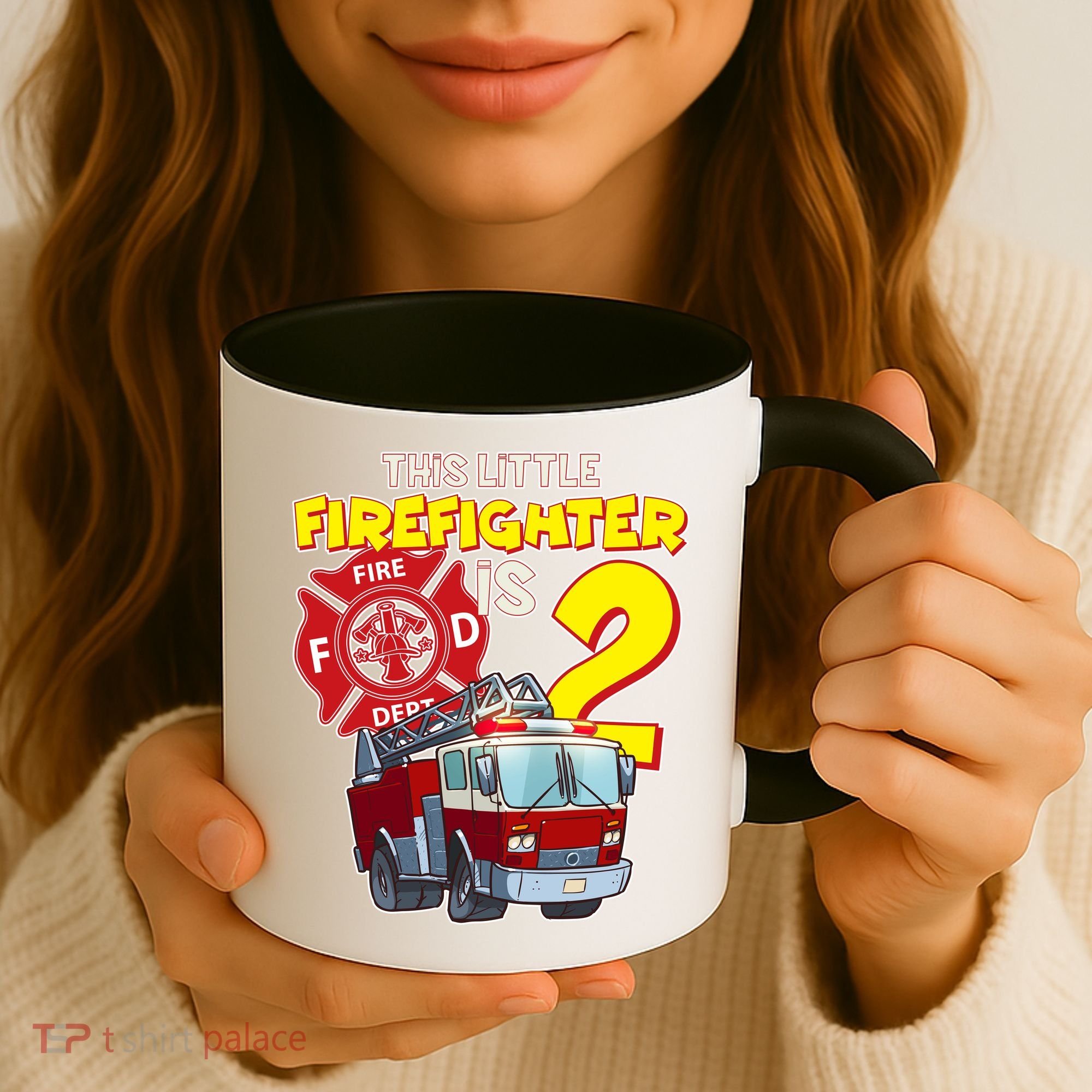 2nd Birthday This Little Firefighter Is Two Coffee Mug