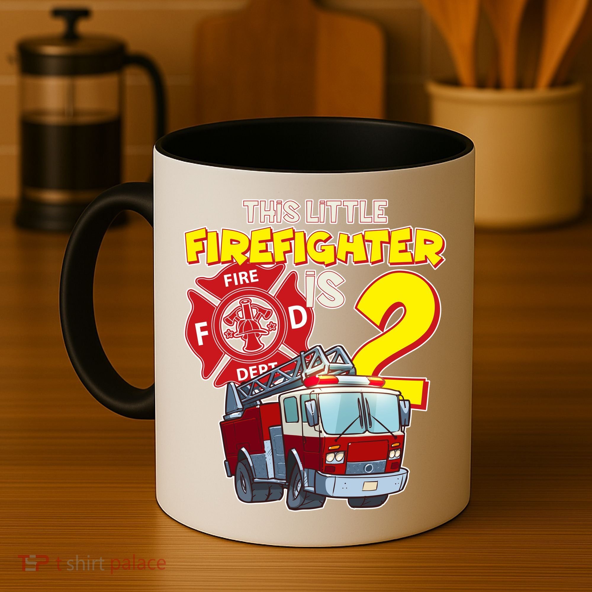 2nd Birthday This Little Firefighter Is Two Coffee Mug