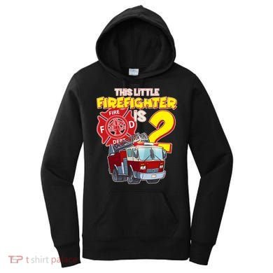 2nd Birthday This Little Firefighter Is Two Women's Hoodie