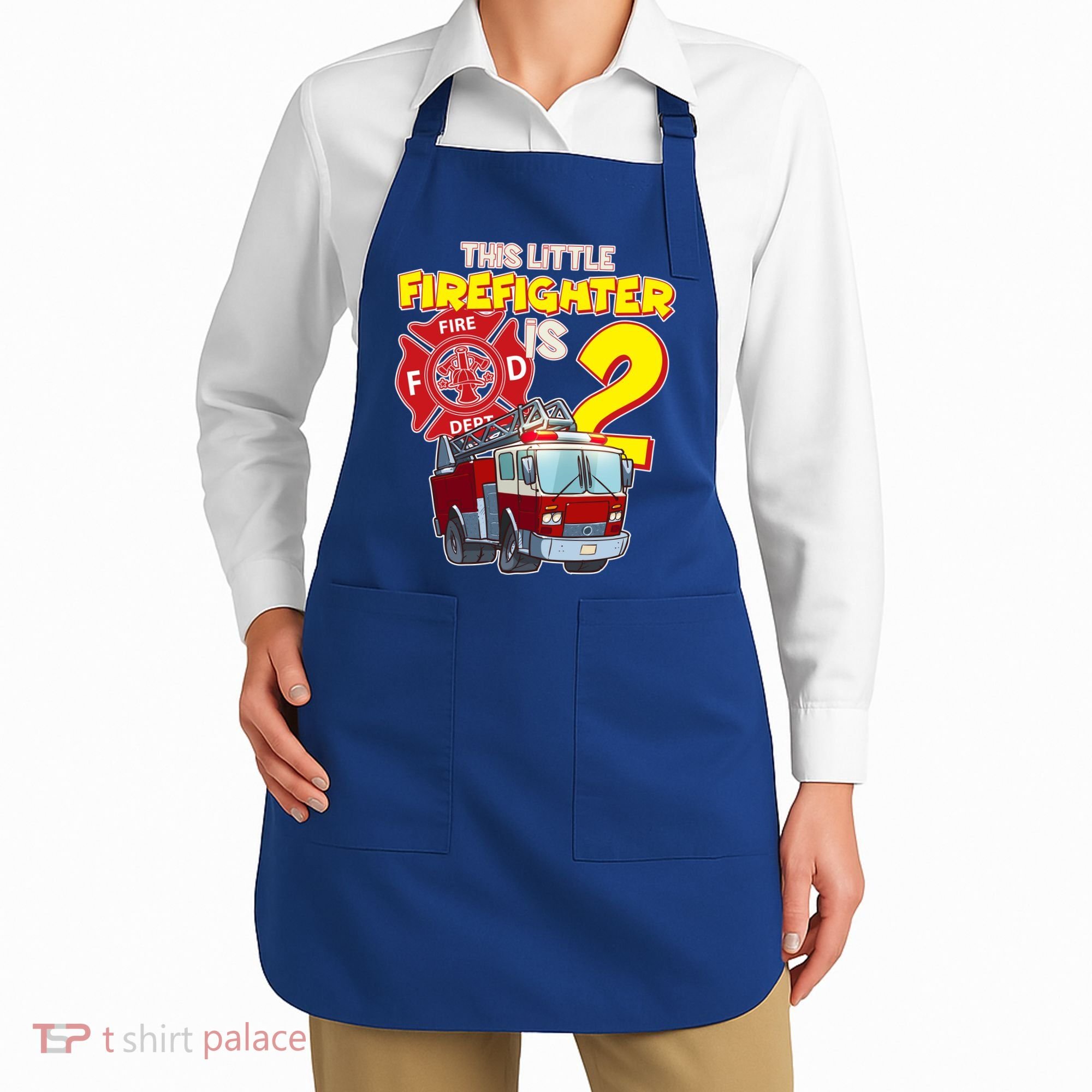 2nd Birthday This Little Firefighter Is Two Apron