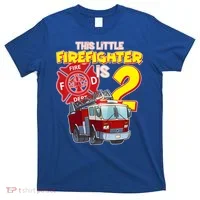 2nd Birthday This Little Firefighter Is Two T-Shirt thumb 0