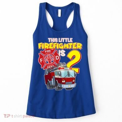 2nd Birthday This Little Firefighter Is Two Women's Tank Top