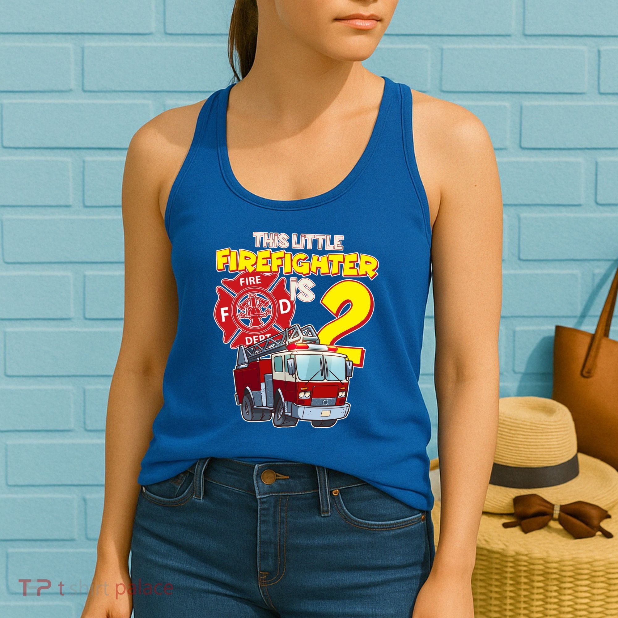 2nd Birthday This Little Firefighter Is Two Women's Tank Top