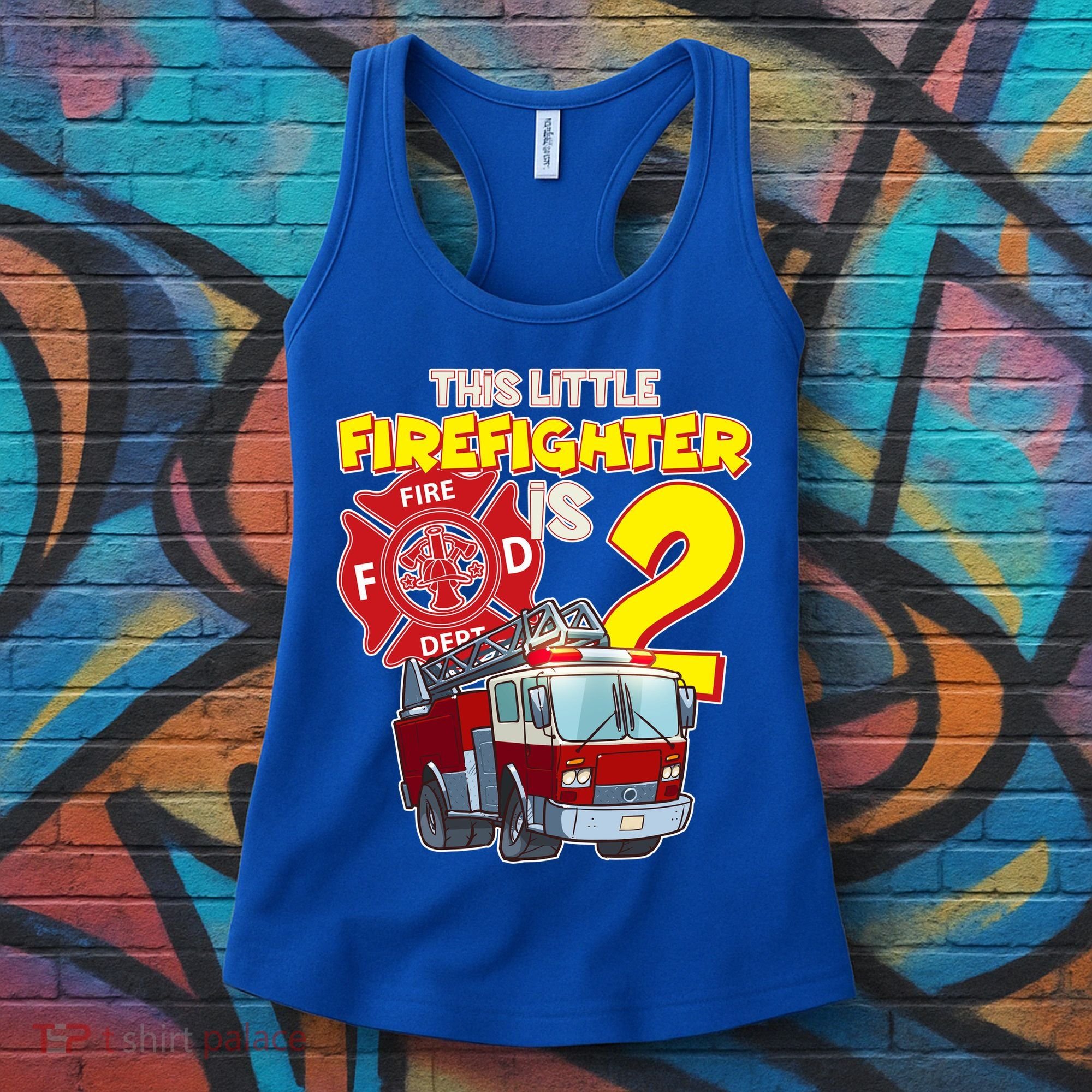 2nd Birthday This Little Firefighter Is Two Women's Tank Top