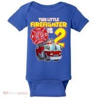 2nd Birthday This Little Firefighter Is Two Baby Bodysuit thumb 0