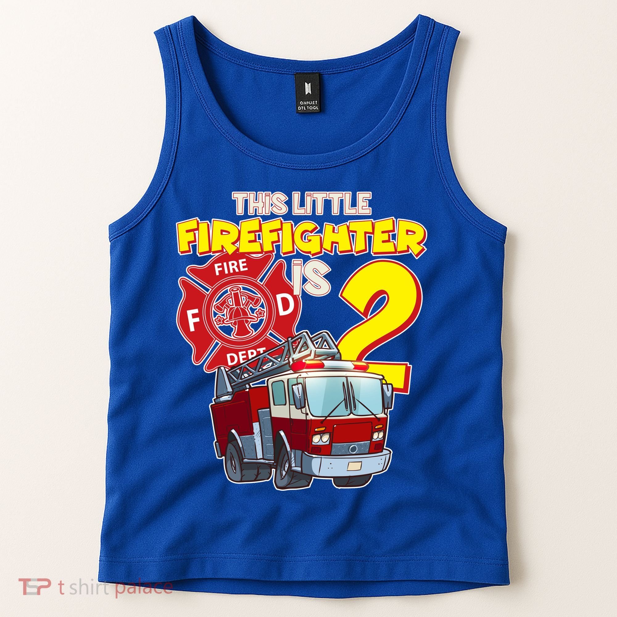 2nd Birthday This Little Firefighter Is Two Tank Top