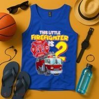 2nd Birthday This Little Firefighter Is Two Tank Top thumb 4