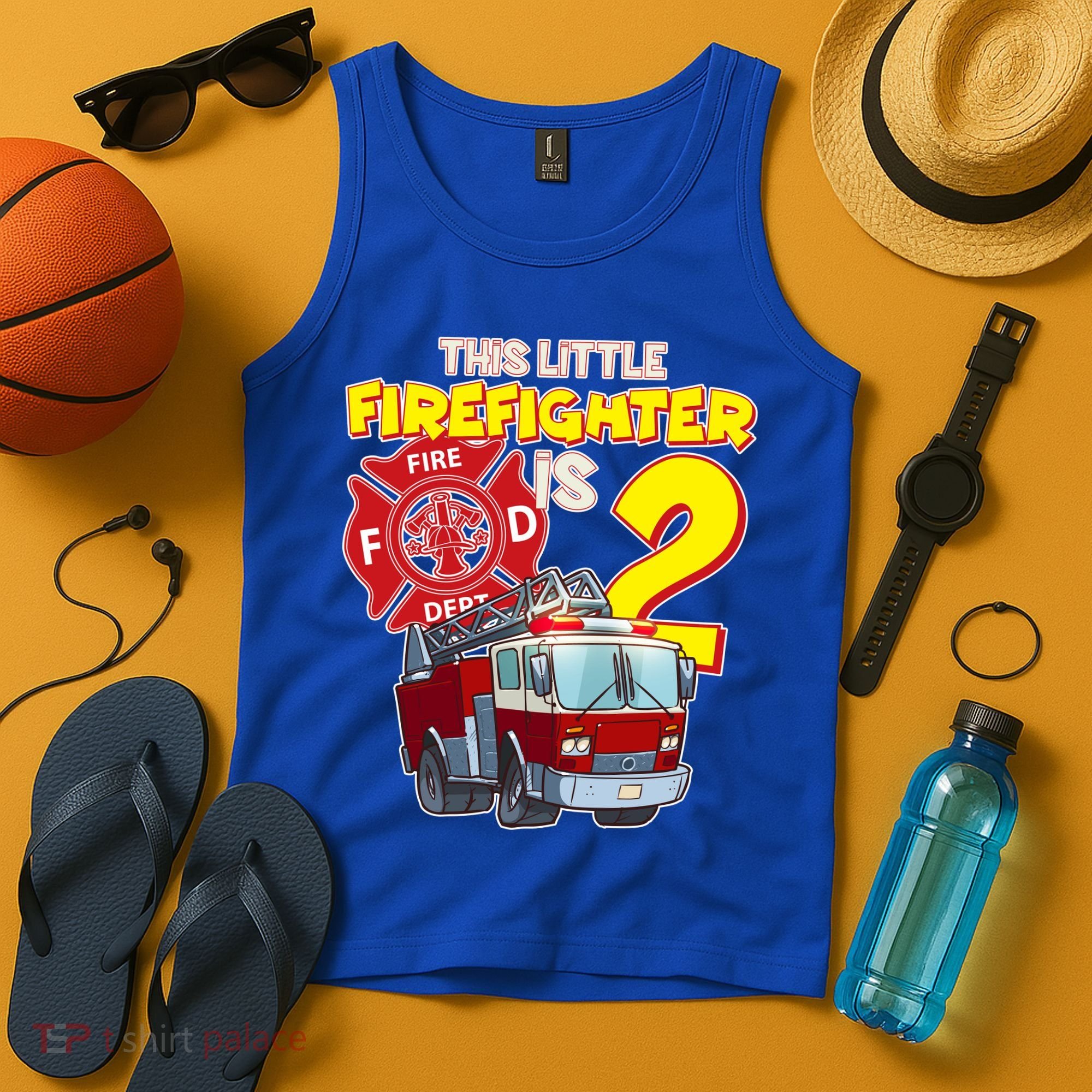 2nd Birthday This Little Firefighter Is Two Tank Top