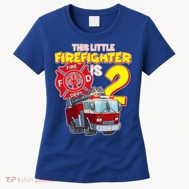 2nd Birthday This Little Firefighter Is Two Women's T-Shirt
