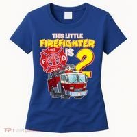 2nd Birthday This Little Firefighter Is Two Women's T-Shirt thumb 0