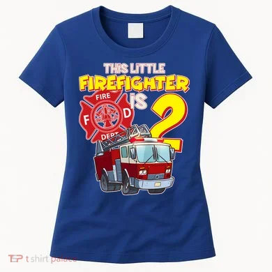 2nd Birthday This Little Firefighter Is Two Women's T-Shirt