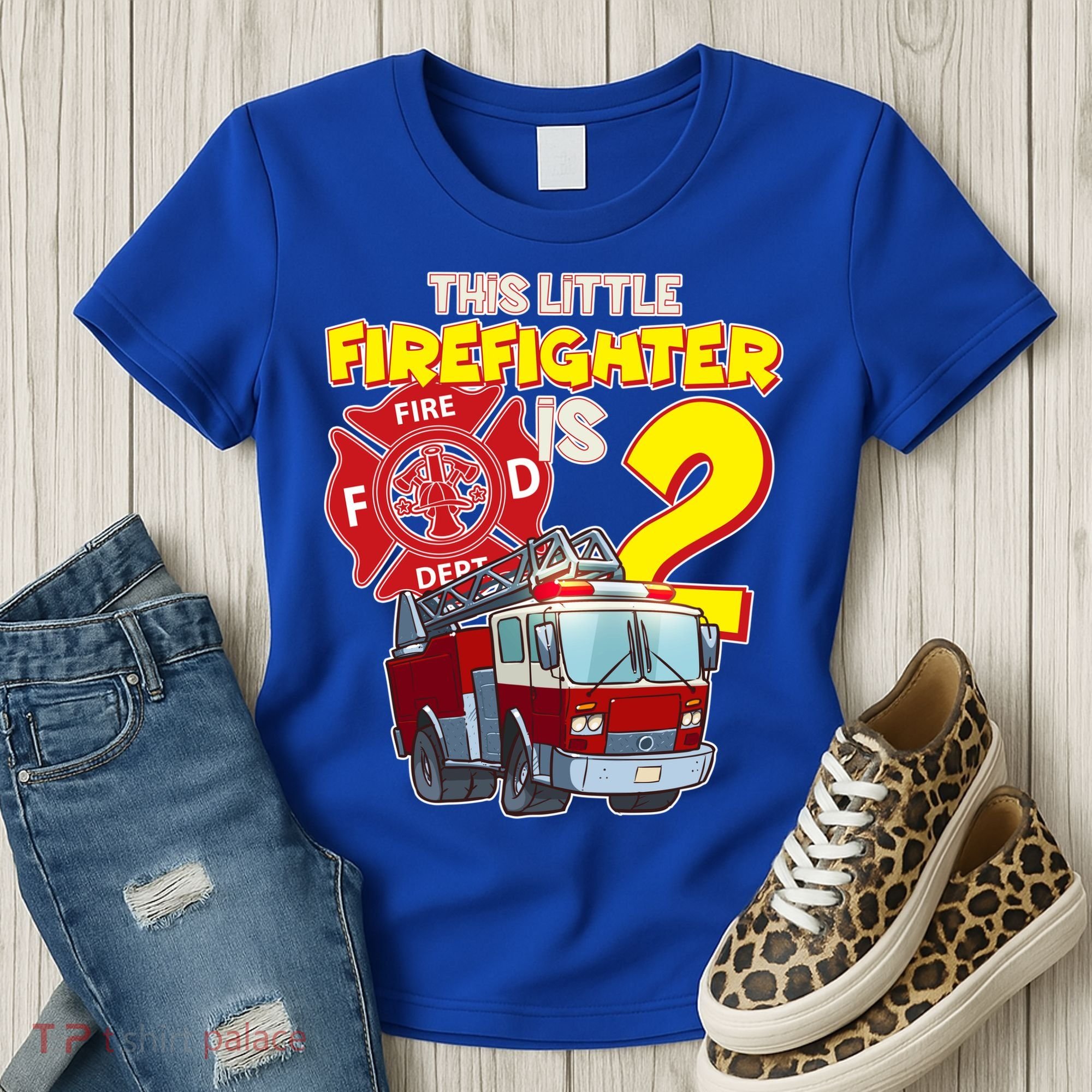 2nd Birthday This Little Firefighter Is Two Women's T-Shirt