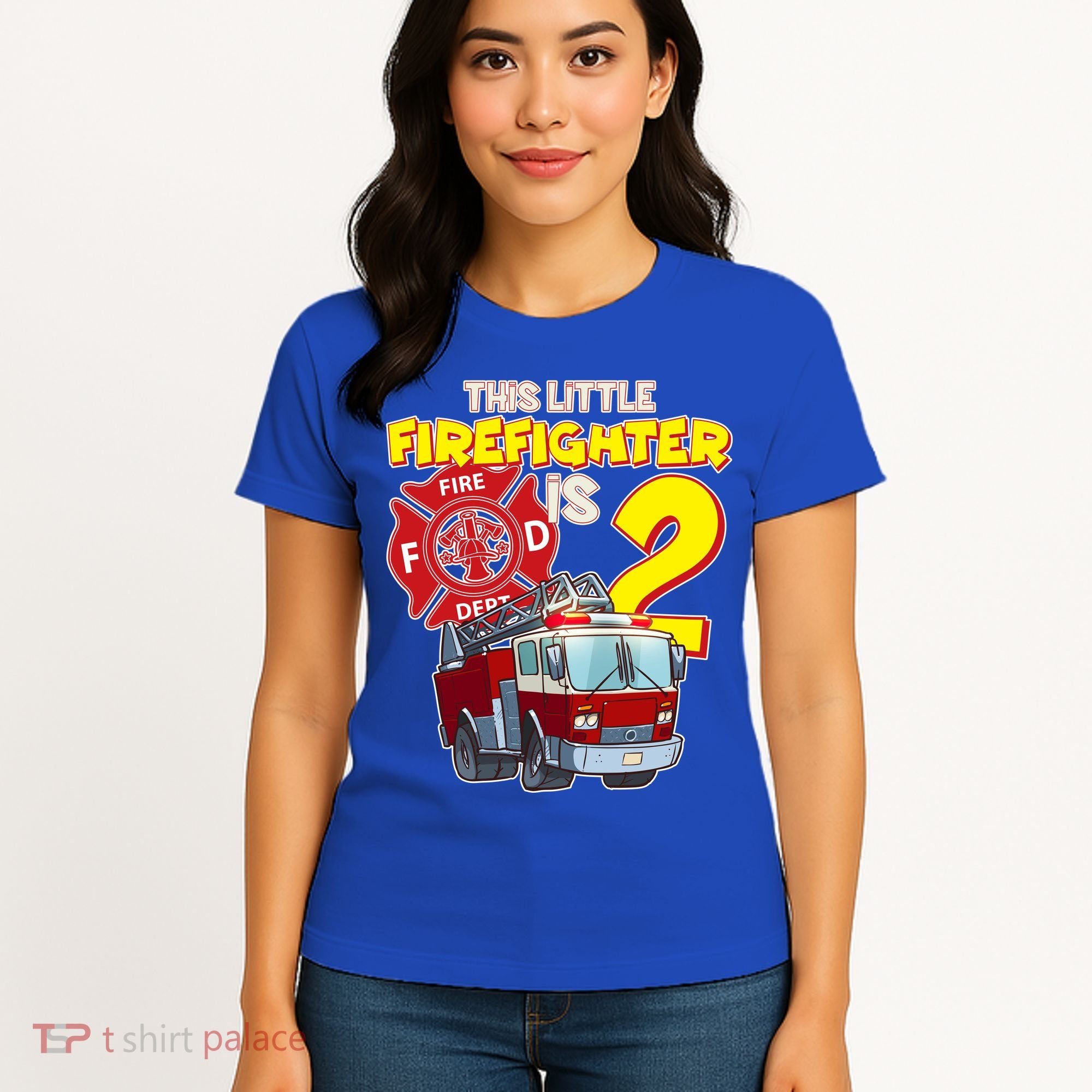 2nd Birthday This Little Firefighter Is Two Women's T-Shirt