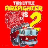 2nd Birthday This Little Firefighter Is Two Santa Hat thumb 1
