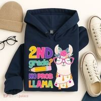 2nd Grade? No Prob Llama Hoodie thumb 4