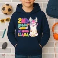 2nd Grade? No Prob Llama Kids Hoodie thumb 2