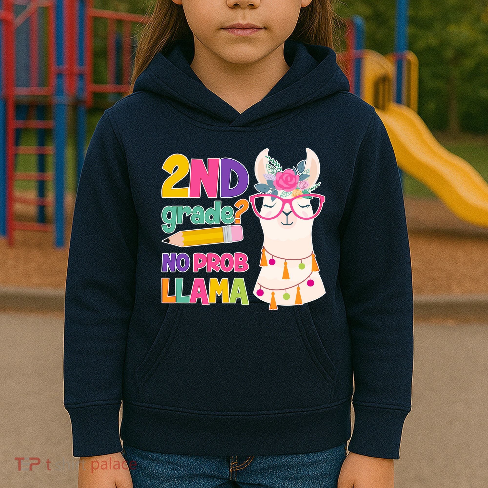 2nd Grade? No Prob Llama Kids Hoodie