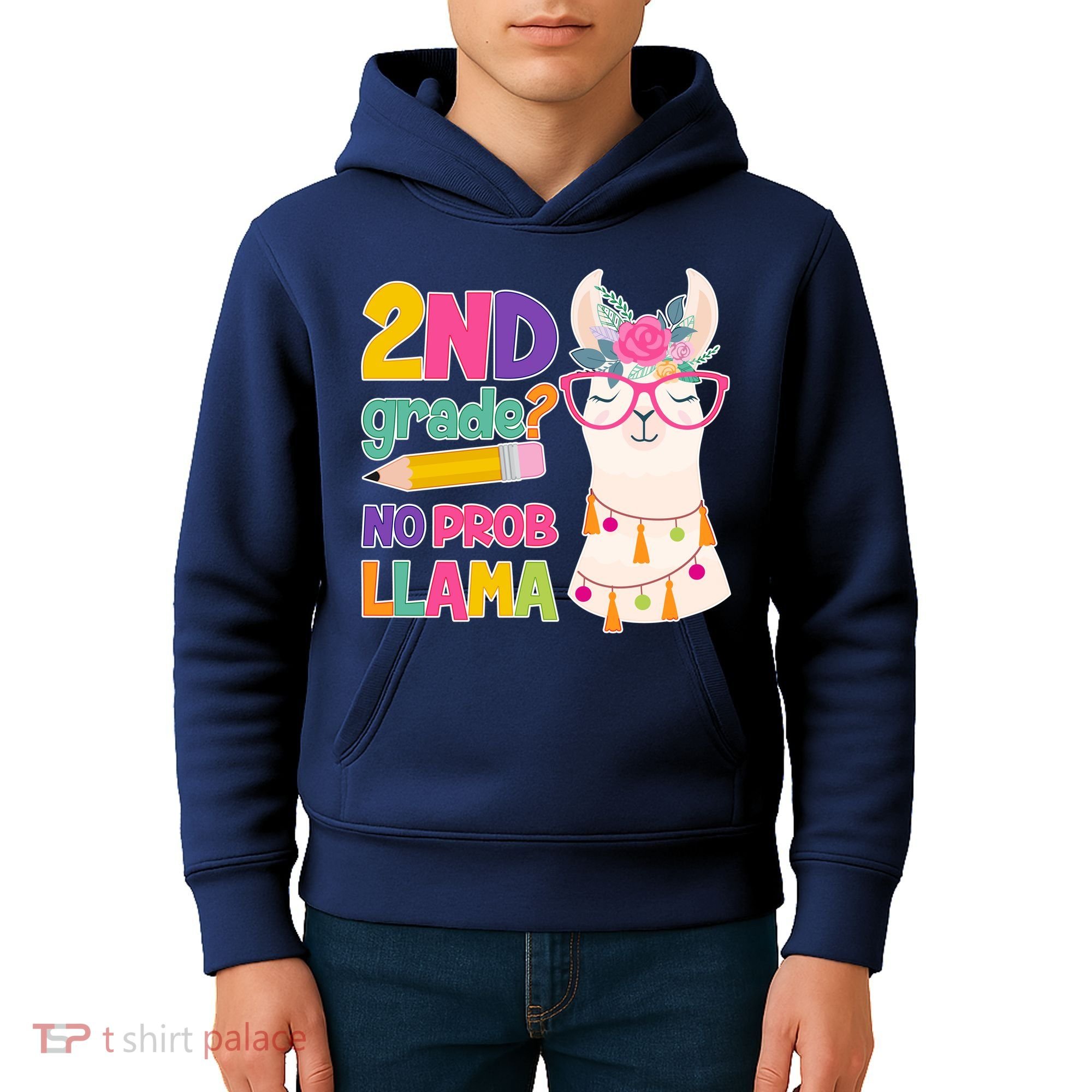 2nd Grade? No Prob Llama Kids Hoodie
