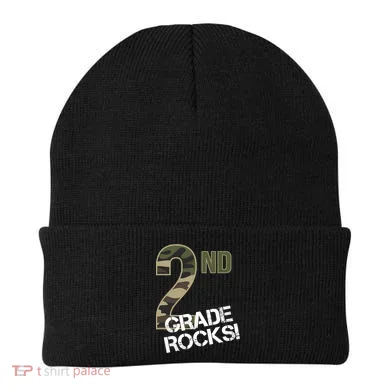 2nd Grade Rocks Camo Beanie
