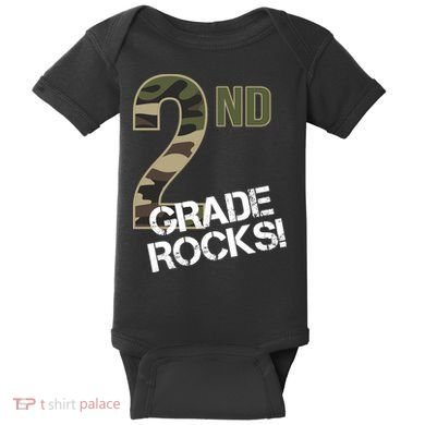 2nd Grade Rocks Camo Baby Bodysuit