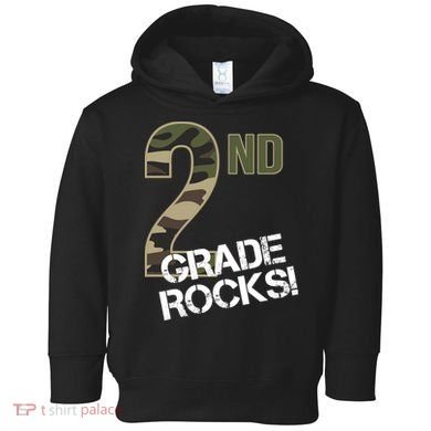 2nd Grade Rocks Camo Toddler Hoodie