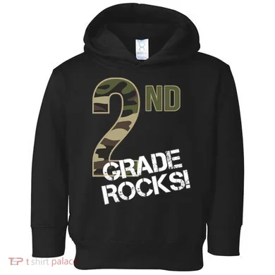 2nd Grade Rocks Camo Toddler Hoodie