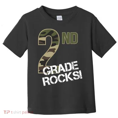 2nd Grade Rocks Camo Toddler T-Shirt