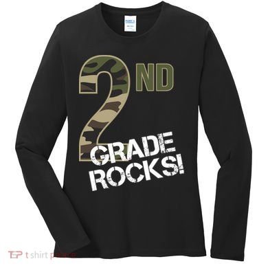 2nd Grade Rocks Camo Women's Long Sleeve Shirt