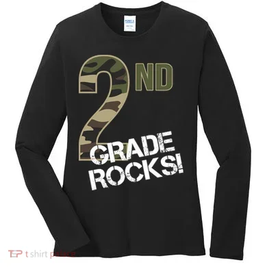 2nd Grade Rocks Camo Women's Long Sleeve Shirt