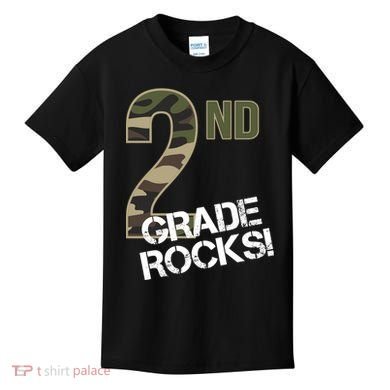 2nd Grade Rocks Camo Kids T-Shirt