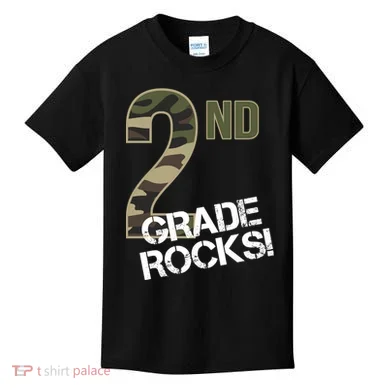 2nd Grade Rocks Camo Kids T-Shirt