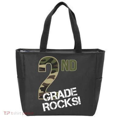 2nd Grade Rocks Camo Tote Bag